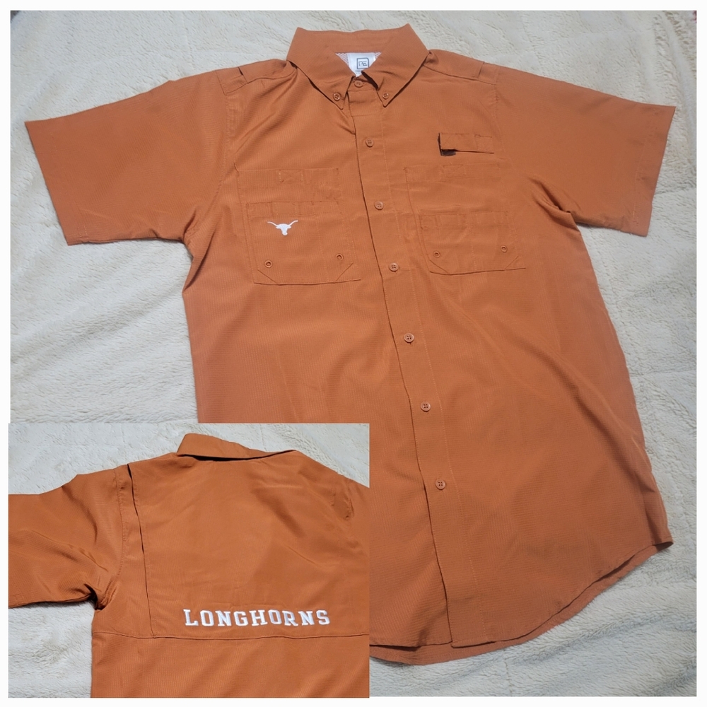 NEW University of Texas UT Longhorn Bevo ventilated short sleeve shirt M UPF 50+